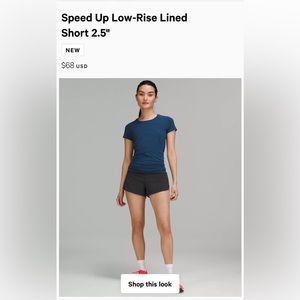 Speed Up Low Rise Lined Short 2.5”